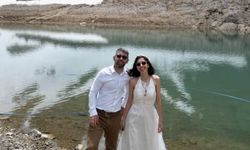 Dağcı çift düğün albüm fotolarını dağlarda çekti