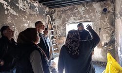 Niğde'de yangın çıkan evde inceleme yapıldı