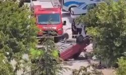 Nar Mahallesi’nde otomobil takla attı! (VİDEO HABER)