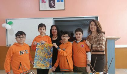 Miniklere Ebru Sanatı eğitimi verildi