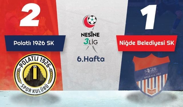 Niğde Belediyesi Spor son dakika golü ile yıkıldı