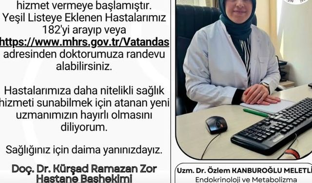 Niğde Eğitim Ve Araştırma Hastanesi’ne Yeni Uzman Hekim