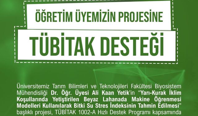 NÖHÜ’de Tarıma Yenilikçi Adım: Yapay Zekâ ile Su Stresi Tespiti
