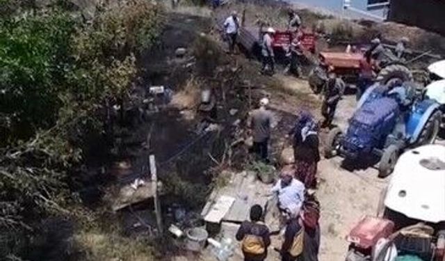 Ev avlusunda çıkan yangın önlendi!