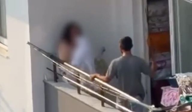 Adana’da bir kadın balkonda sopa ile darp edildi