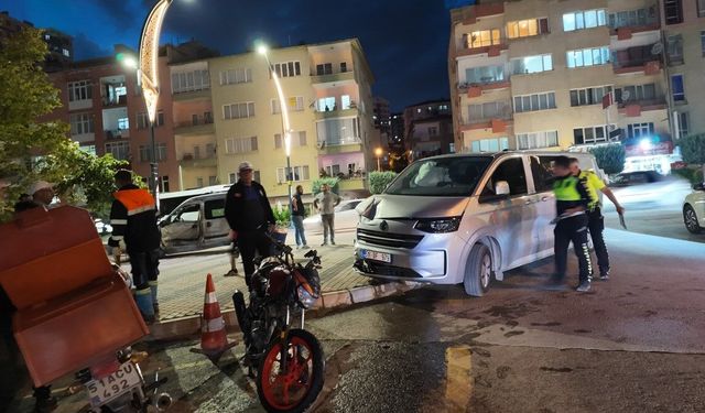Bir araç ve motosiklete çarptı, ağaca çarparak durabildi