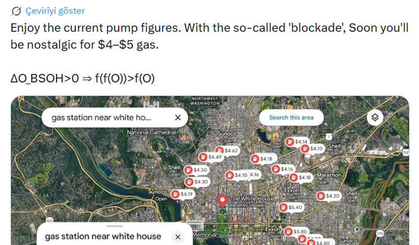 ABD’ye tepki: ’Şu anki benzin fiyatlarının tadını çıkarın’