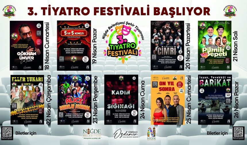 Niğde’de 3’ncü Tiyatro Festivali başlıyor