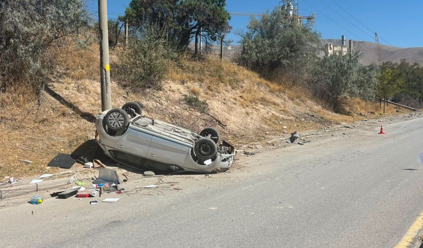 Otomobil takla attı, sürücü yaralandı