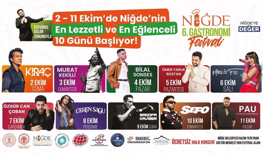 6’ncı Niğde Gastronomi Festivali başlıyor