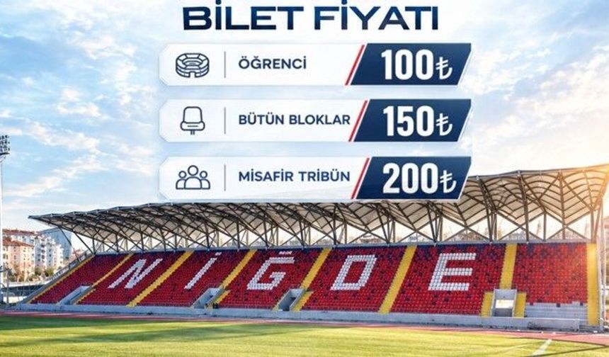 Niğde Belediyesi Spor Bitlis 1916 Spor maç biletleri satışta