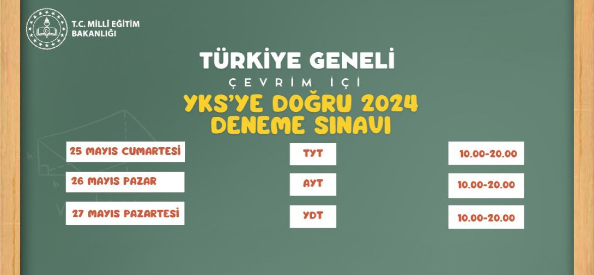 Türkiye Geneli ‘Yks Çevrim İçi Deneme Sınavı’ Yapılacak Görseli Bakanlıktan Alındı