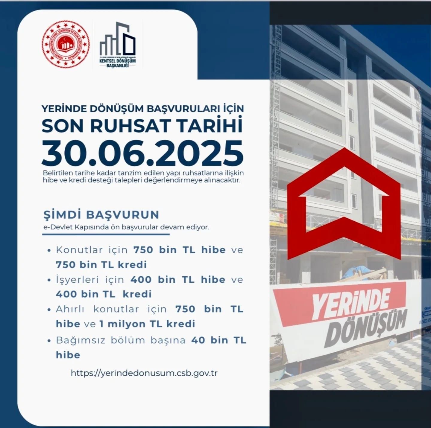 Depremzedelere “Yerinde Dönüşüm Hibe Ve Kredi Desteği” Hatırlatması (2)